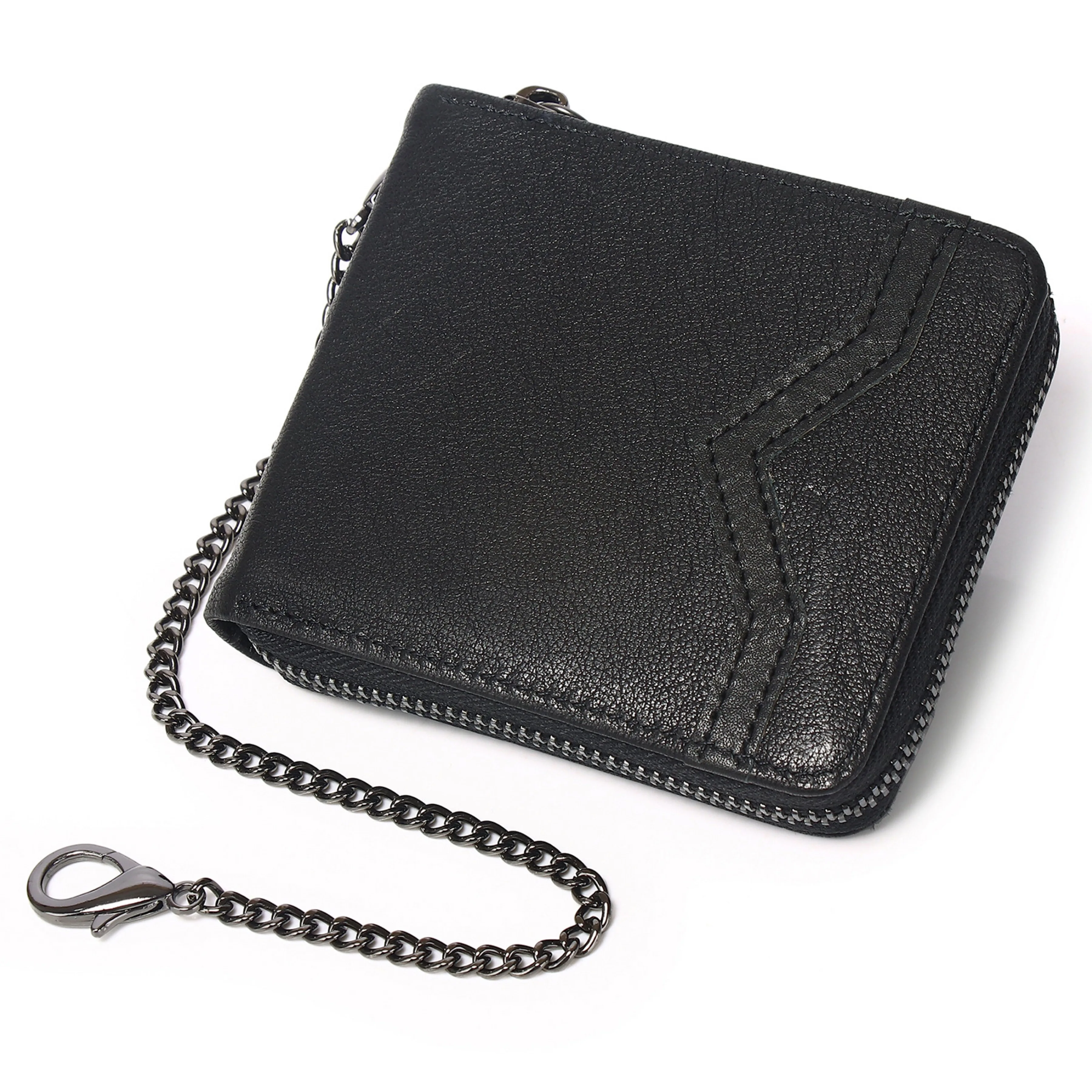 Men's Wallet Genuine Leather Purse Male Rfid Short Wallet With Chain and Coin Card Bags High Quality Cow Leather Men wallet's