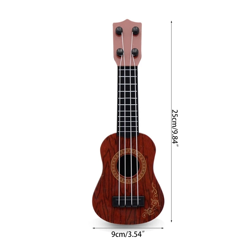 Mainan Mini Gitar untuk Balita Alat Musik Pemula Anak Alat Musik Pendidikan Warna Kayu