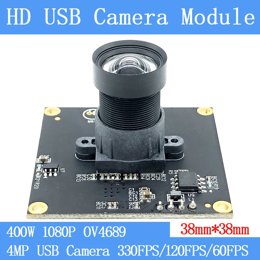 Industry Mini Non Distortion 330FPS 120FPS 60FPS USB Surveillance Camera 4MP OV4689 Full HD 1080P Webcam UVC USB Camera Module