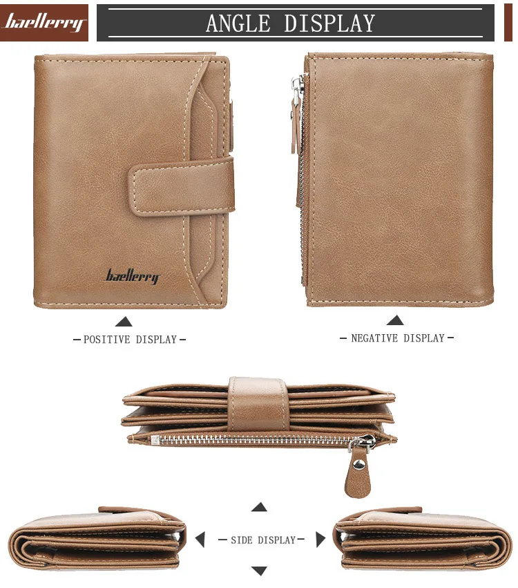 Name Gravur Männer Kurze Brieftaschen Große Kapazität Zipper Münzfach Foto Halter Hohe Qualität Karte Clips Für Männer – Detail 10
