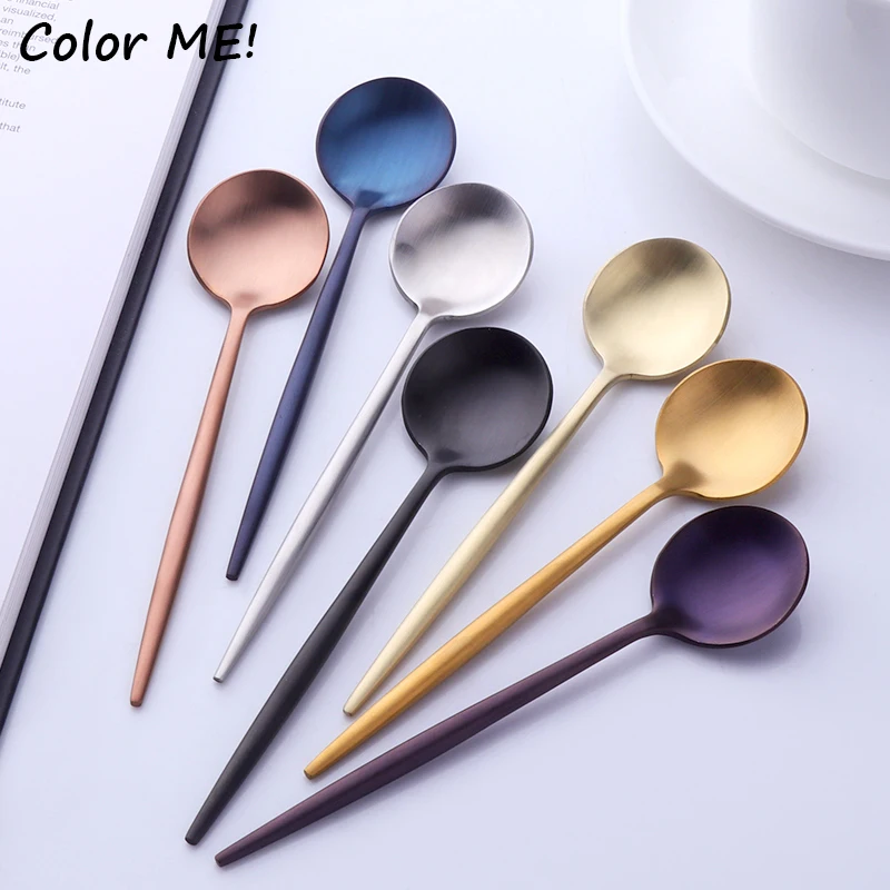 Small Coffee Spoon Stainless Steel Gold Milk Coffee Stirring Spoon For Coffee Bar Household Flavored Spoon Drinking Flatware