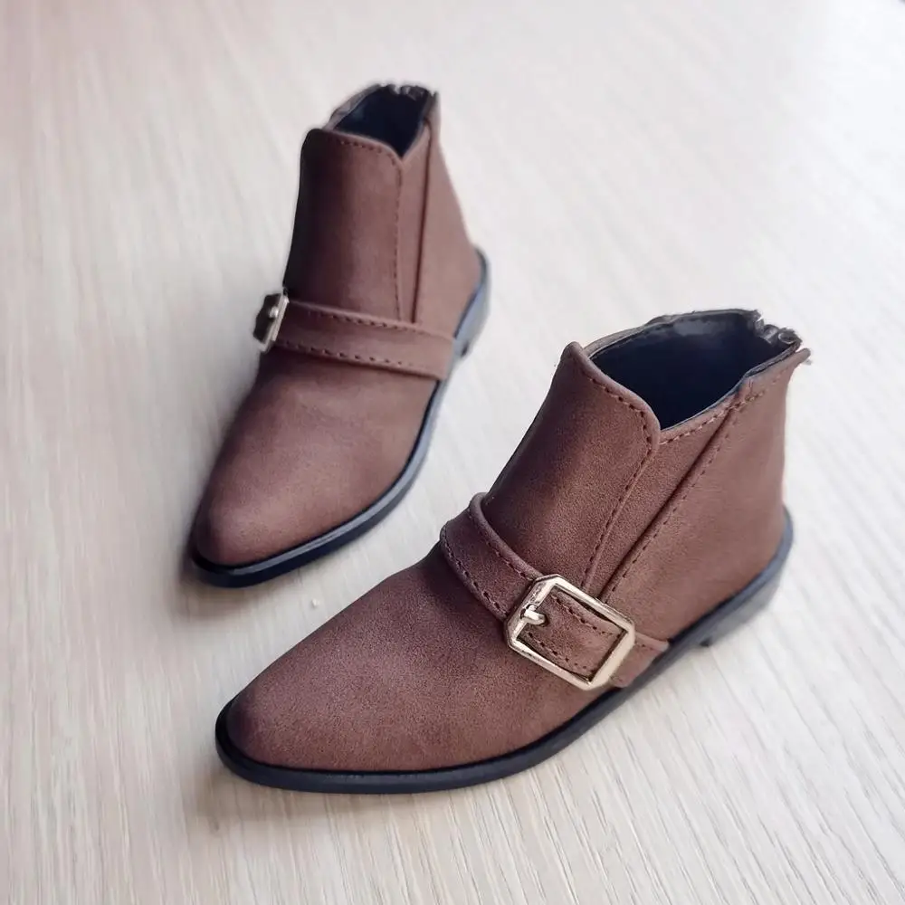 

BJD Coffee Short Boots Bussiness Shoes Flats Synthetic Leather For 70cm Tall SD17 Male DK DZ AOD DD Doll