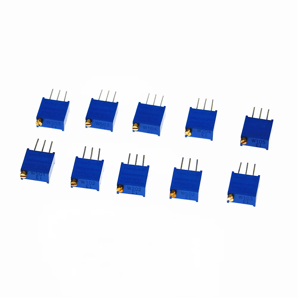 50Pcs/box 3296W Multiturn Trimmer Potentiometer Kit High Precision Variable Resistor With Box Kit