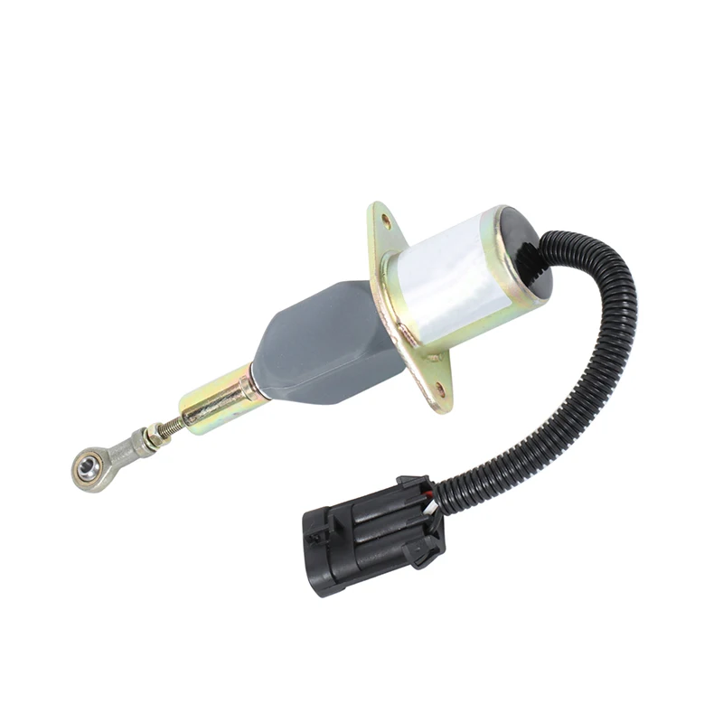 Fuel Cut Down Solenoid with 3 Pins 3990772 SA-4932-12 Compatible with Cummins Diesel Engine 6C 6CT 8.3