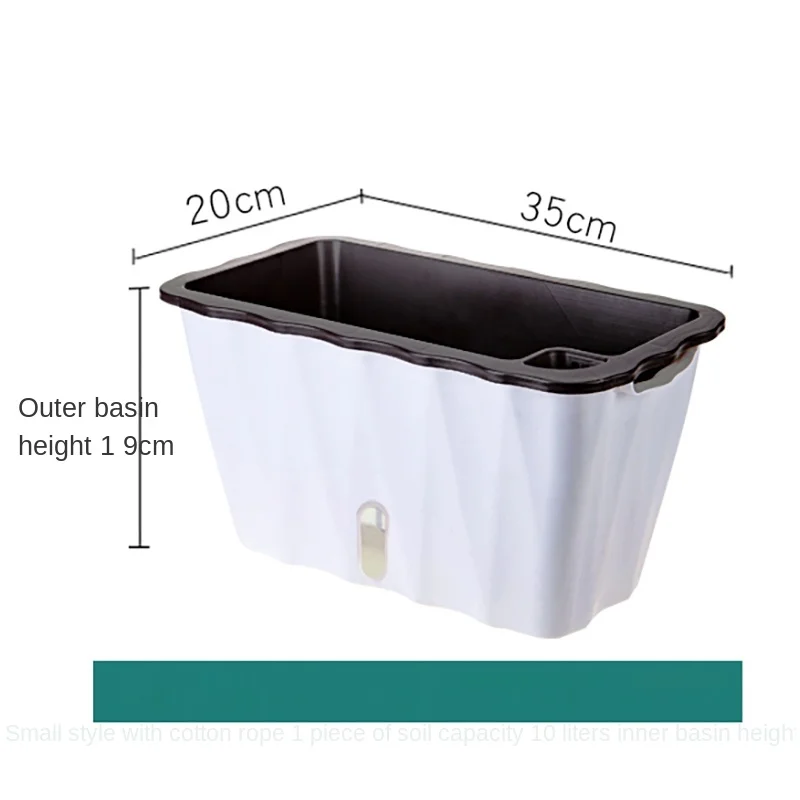 Planting Basin Rectangular Balcony Household Vegetable Planting Box Self-Absorbent Flowerpot Deepening