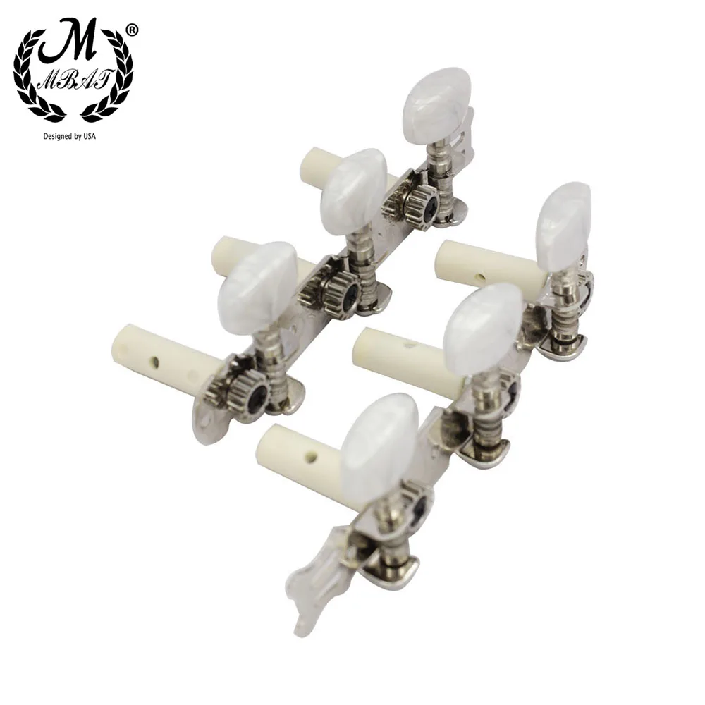 M MBAT Guitar String Tuning Pegs 1 Pair of Columns White Guitar Knob for Classical Guitar Instrument Parts Accessories Y-04