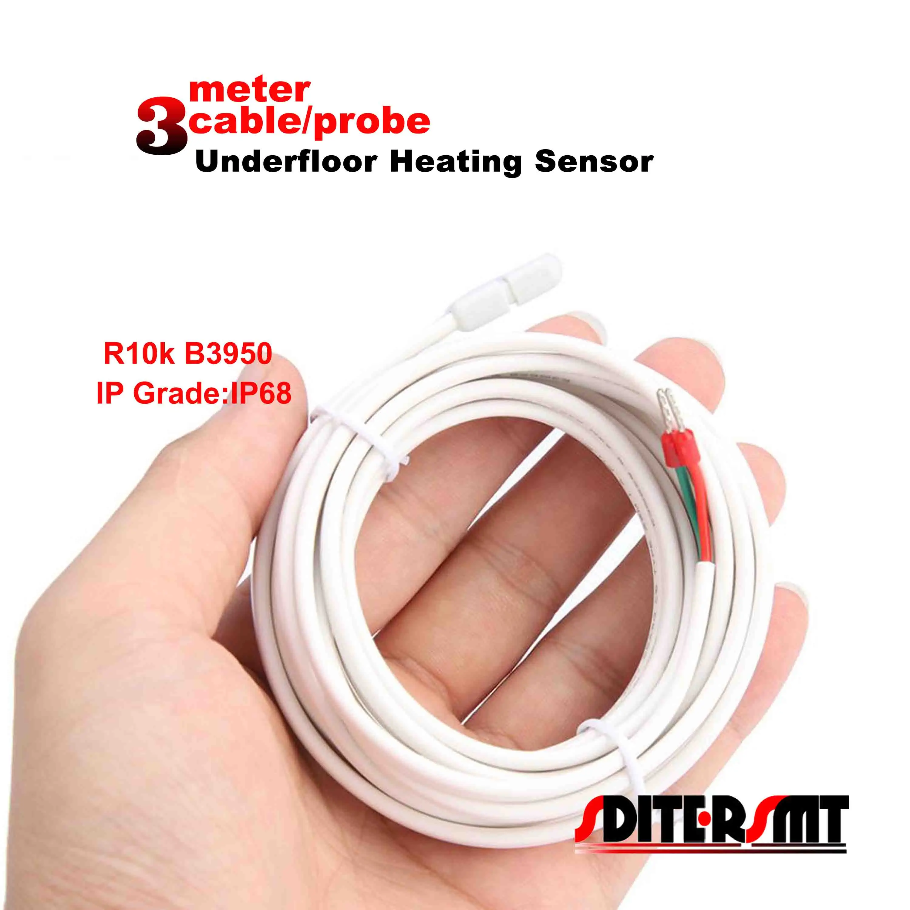 Кабель 3 м, датчик термостата для подогрева пола для зонда R25 10K B 3950, значение белого и черного цвета на выбор