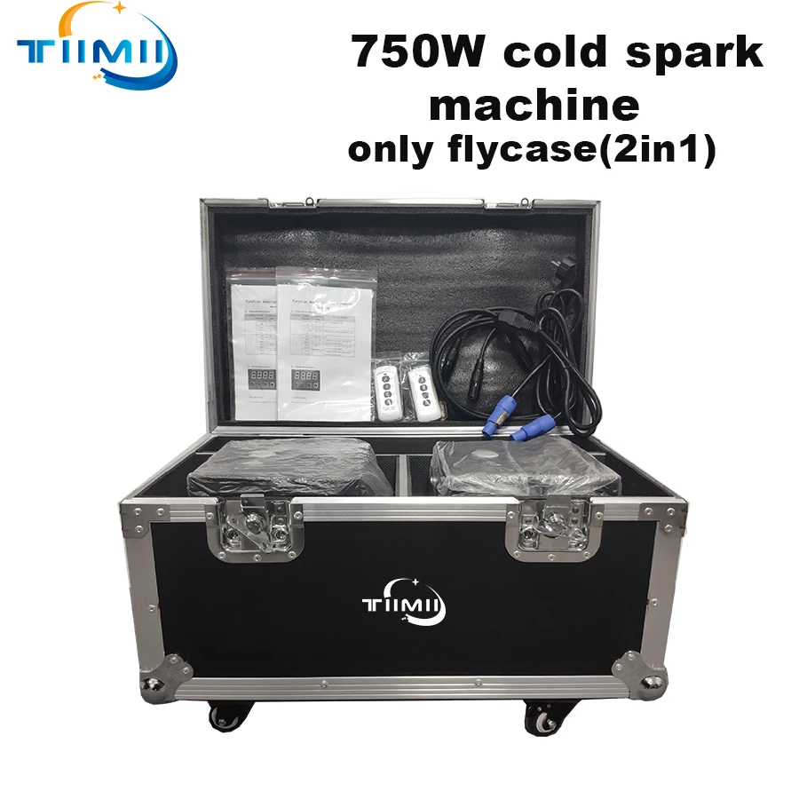 Only Flycase Cold Sparks Machine 750w Cold Firework Machine DMX Remote Control Sparking Spark Machine For Wedding TI Powder