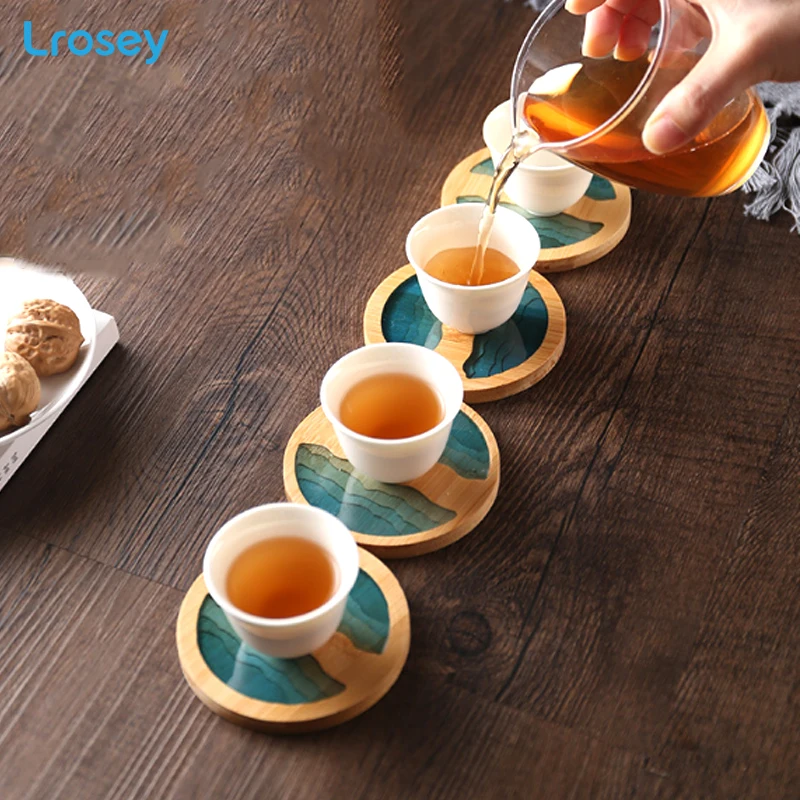 Art Coaster Placemat Fresh Wood Cup Holder Table Mat Pad Non-slip Heat Insulation Cup Mat Kitchen Accessories Coffee Cup Coaster