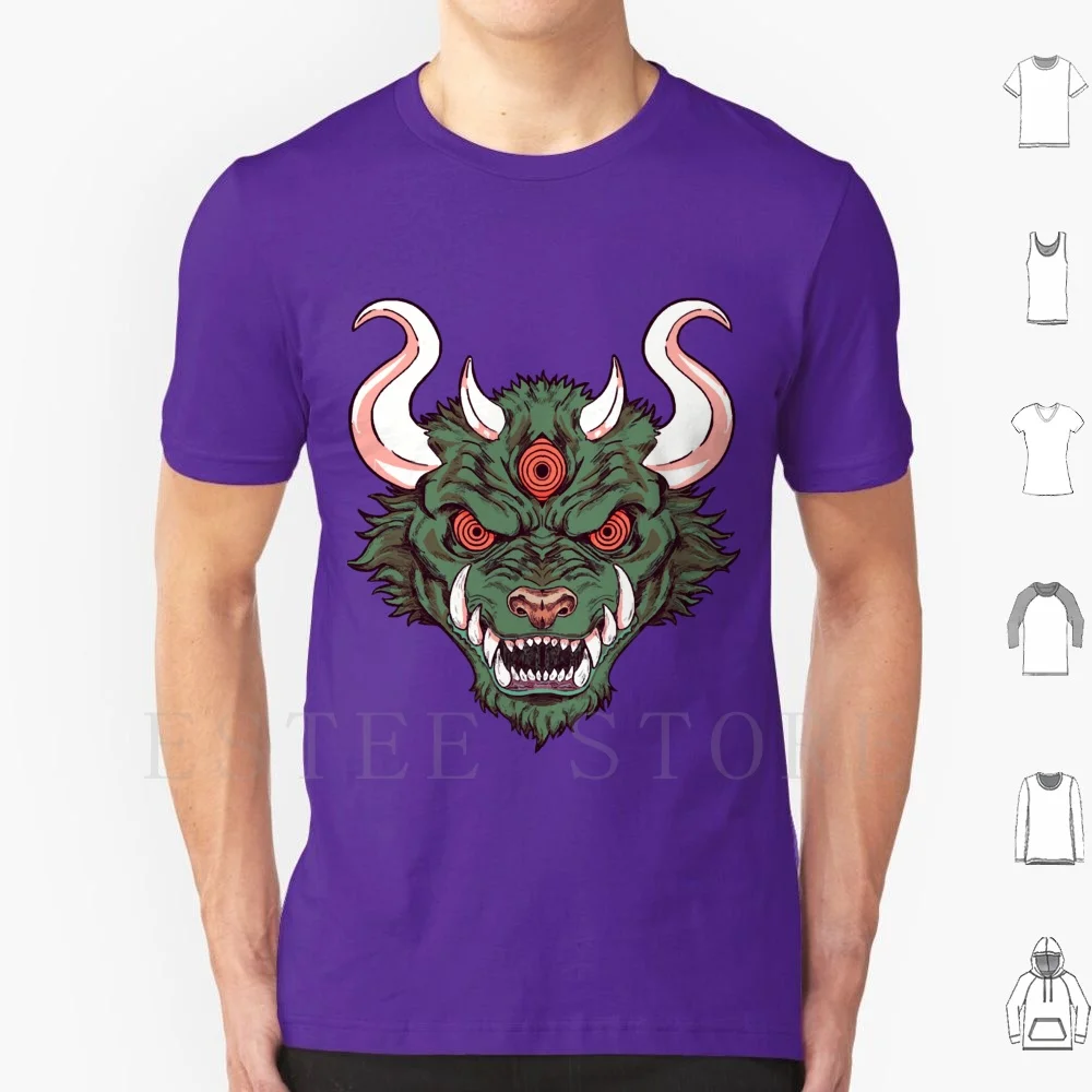 Green Oni T Shirt Men Cotton 6xl Broccoli Horns Oni Oni Tooth Wolf Wolfman Green Oni Big Green Green Onion Tailed Beast