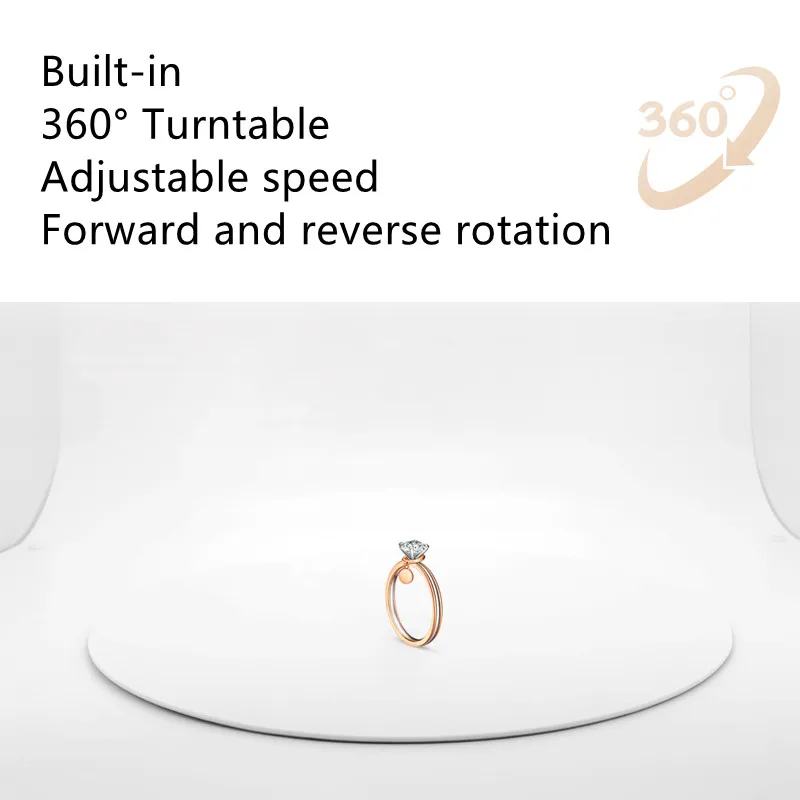 SANOTO Mini Photo Studio Photography Light Box Softbox Dimmable Rotating Turntable For Jewelry Photography Video 3D Scanning