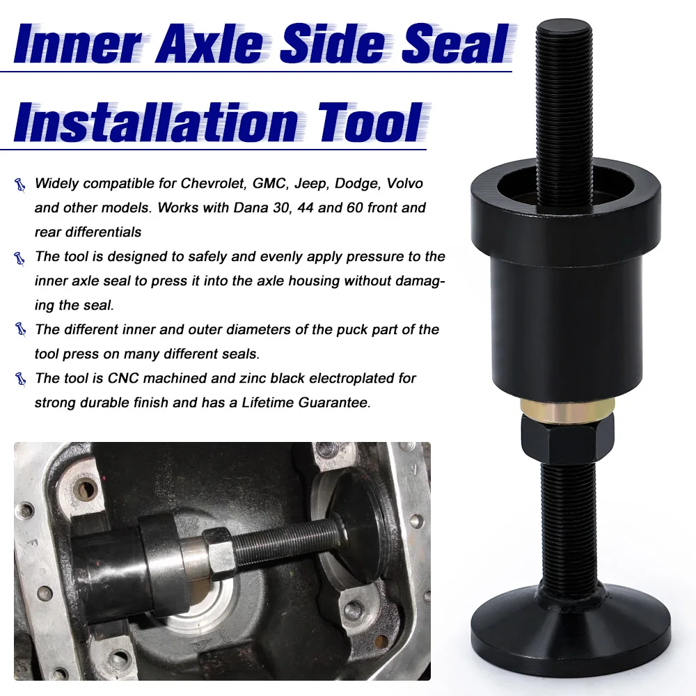 Inner Axle Side Seal Installation Tool For Dana 30/44/60 Front Rear Differentials For Chevrolet/GMC/Dodge/Ford/Jeep/ Volvo