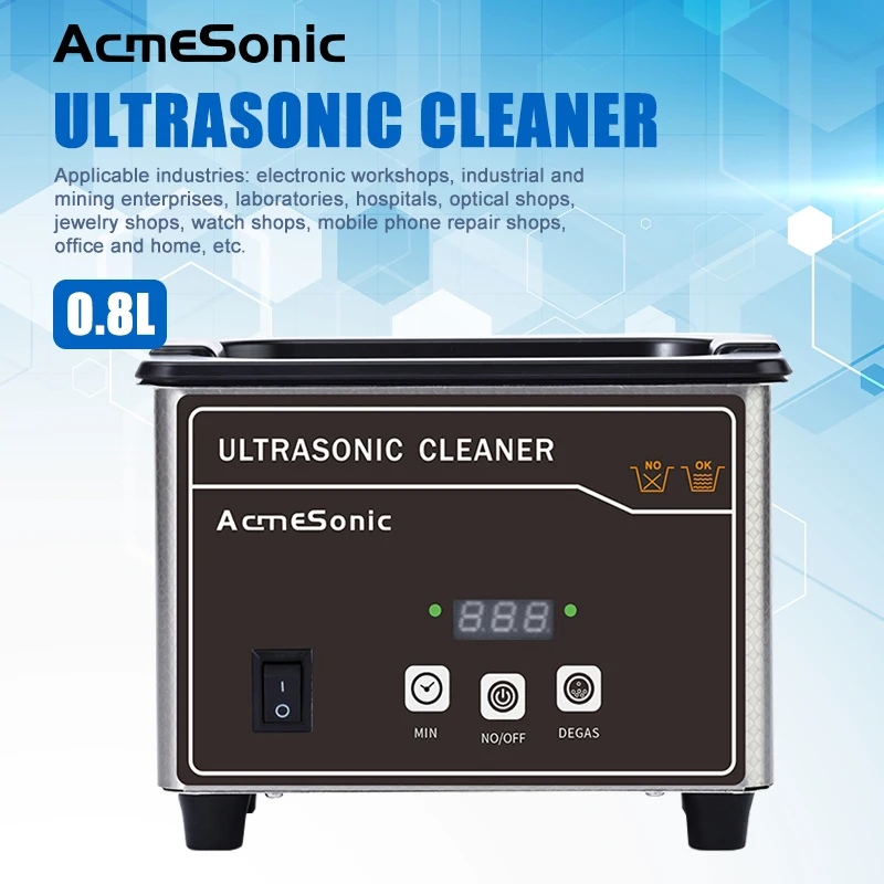 ACMESONIC Factory Ultrasonic Cleaner C008 40kHz 35W Popular Efficient Multi-purpose Industrial Ultrasonic Cleaning Machine