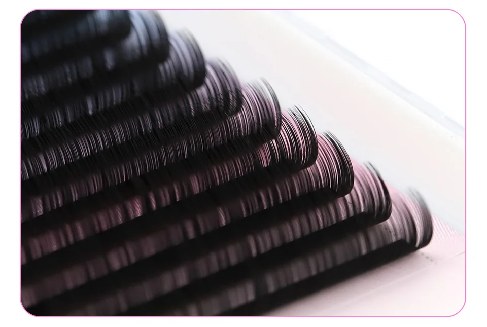 RUJADE 5 Cases/Lot False Eyelash Extensions Black Russian Volume Silk Eyelashes Regular Classic Individual Lashes Extensions