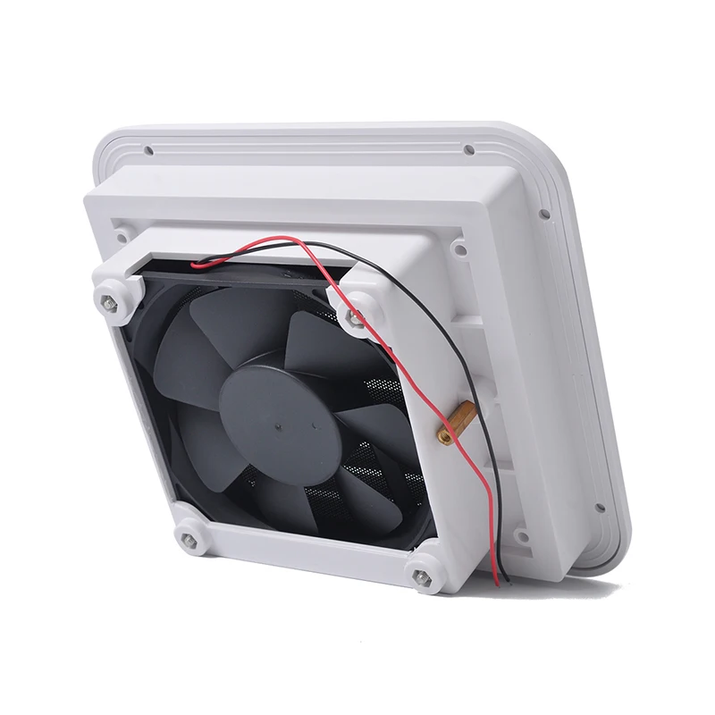 RV Camper Vent Exhaust Fan 12V One-way Side Air Outlet Dust-proof Ventilation Fan Caravan External Accessories