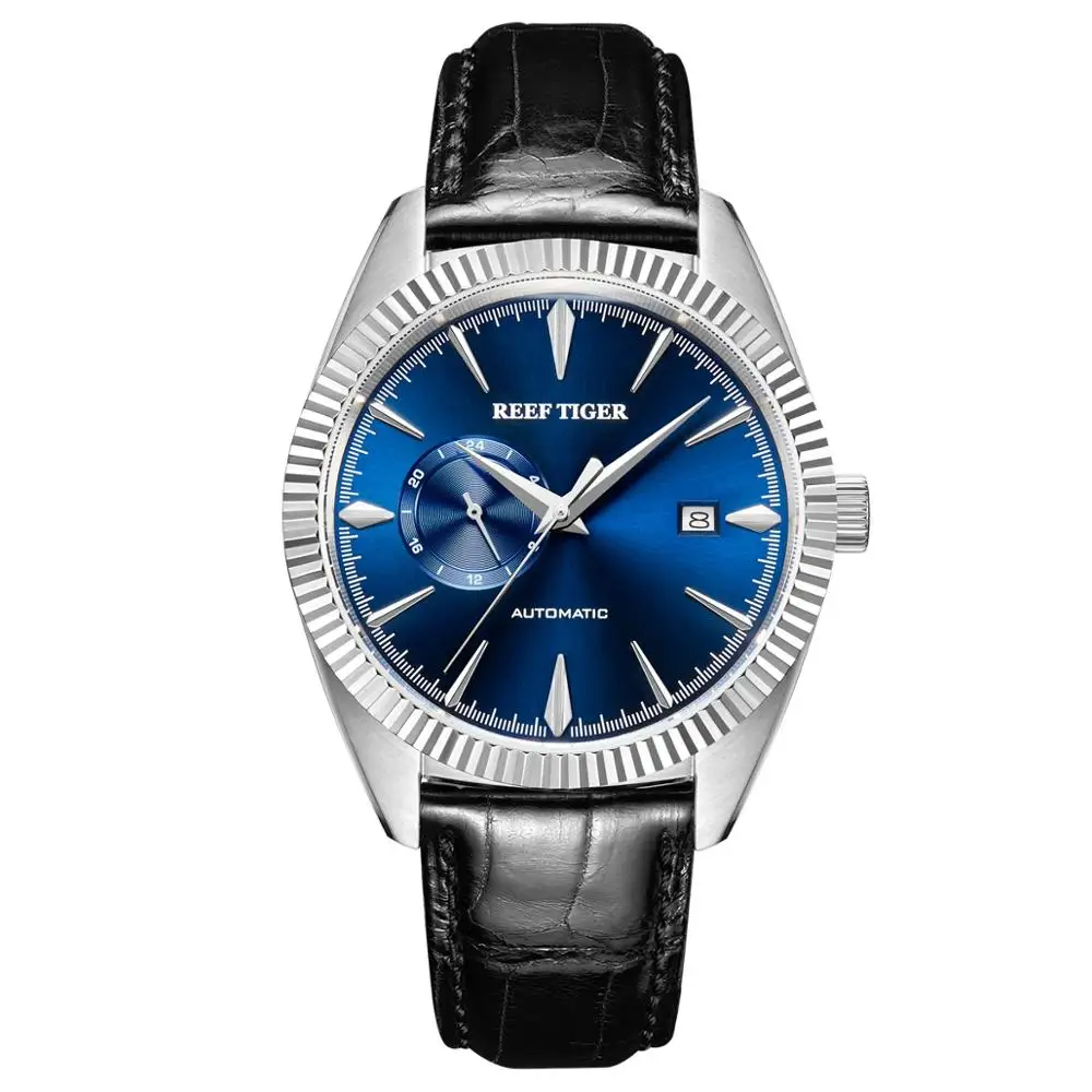 Reloj automático para hombre, relojes de pulsera de lujo para hombre, reloj de pulsera mecánico Reef Tiger para hombre, reloj suizo resistente al agua, reloj clásico