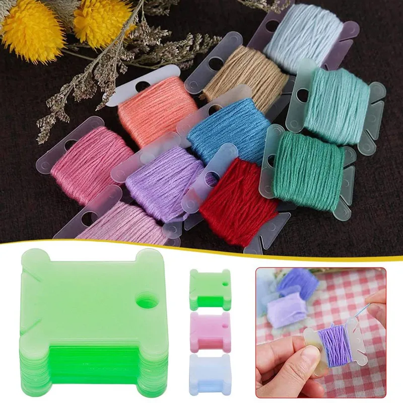 20PCS Embroidery Thread holder Floss Craft Bobbin Cross Stitch Storage Holder Plastic Sewing Thread Board Card Thread Organizer