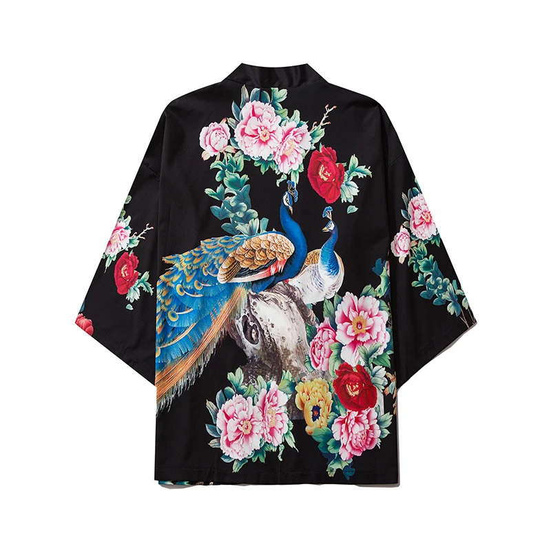 2020 Harajuku Kimono Cosplay Japanese Chinese Style Street Fashion Male and Women Cardigan Blouse Top Haori Obi Asian Clothes