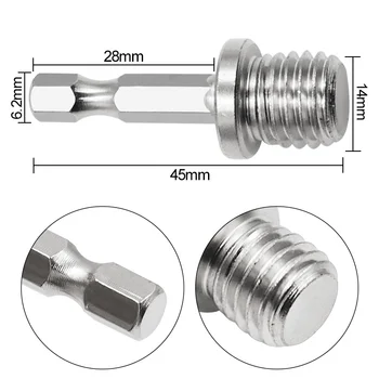 Adapter wiertła z chwytem sześciokątnym 1/4 M14 gwint śrubowy korbowód uchwyt frezu kątowego szlifierka do polerowania akcesoria do elektronarzędzi