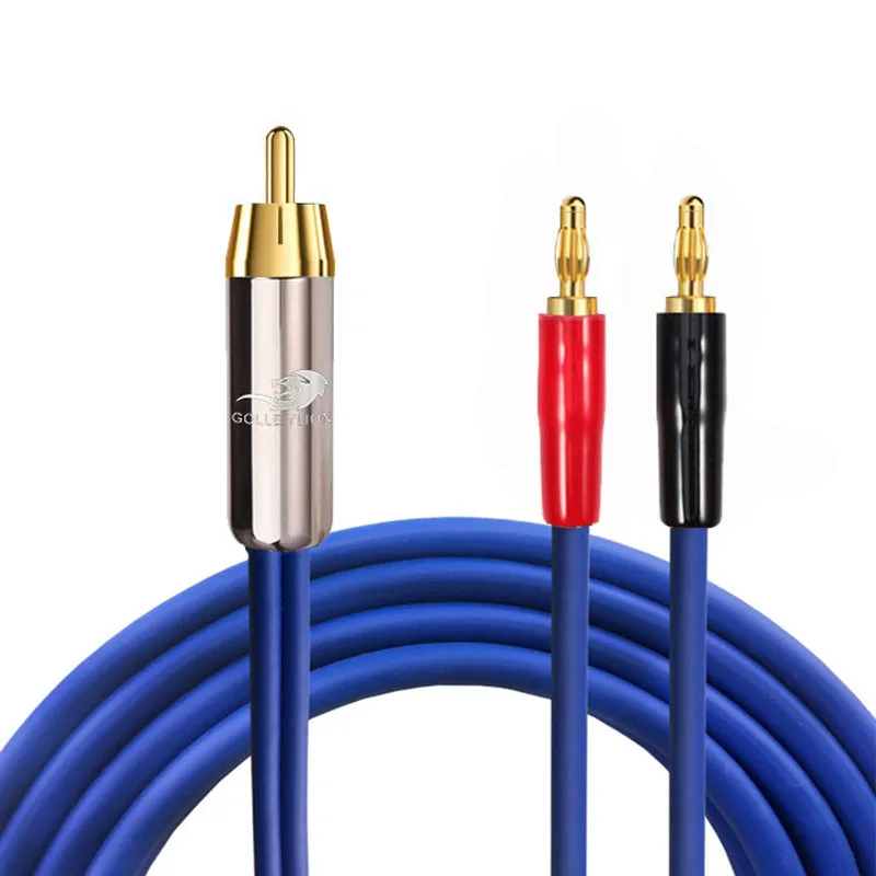 Kabel aktywny głośnik Premium RCA do podwójnej łopaty bananowej 2Y do wzmacniacz Audio głośnik subwoofera OFC kabel 1M 2M 3M 5M 8M