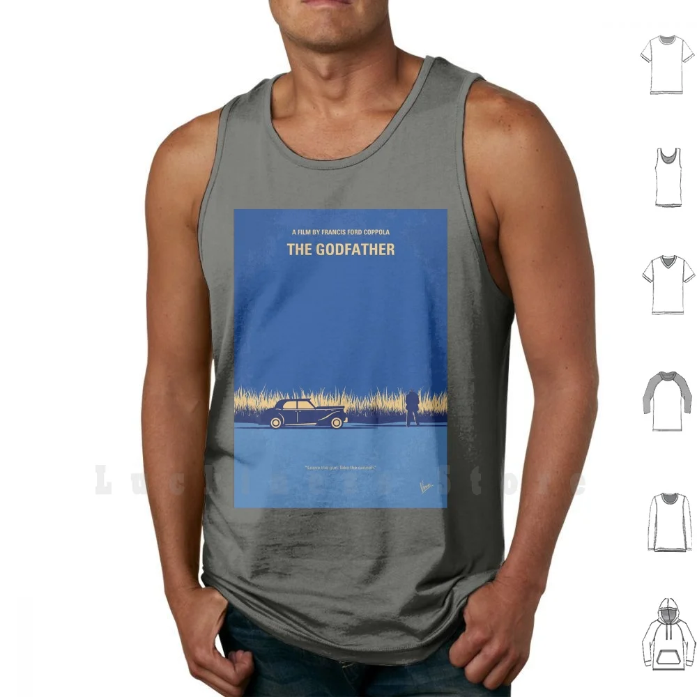 No686-1-Godfather I Minimal Movie Poster Tank Tops Vest 100% Cotton Godfather Francis Coppola Marlon Brando Al Pacino Don Vito