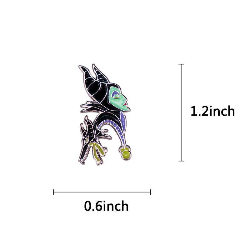 Sleeping movie enamel pin Demon Witch Cartoon Brooch - view 2