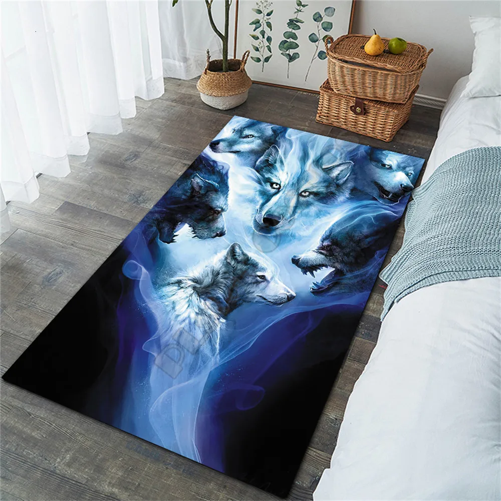 

Wolf Area Rug 3D All Over Printed Non-slip Mat Dining Room Living Room Soft Bedroom Carpet 08