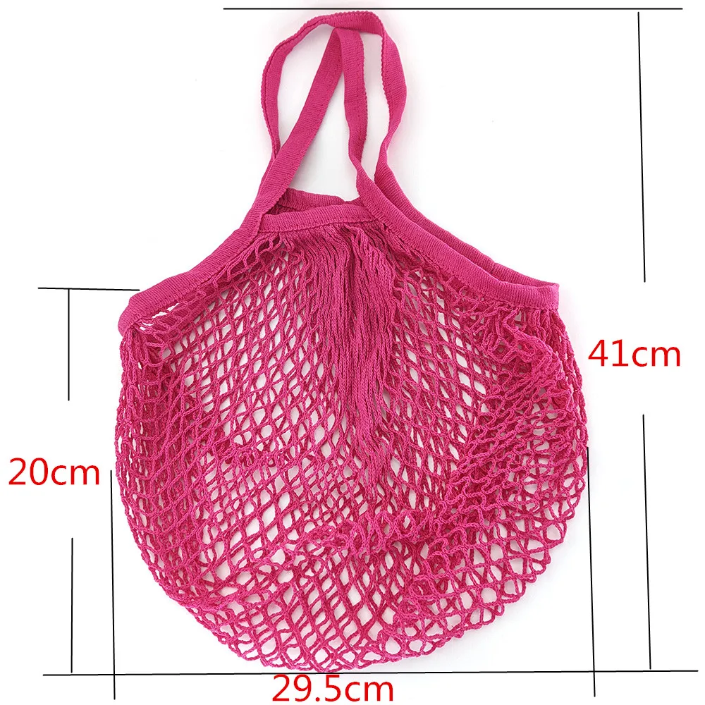 Portable Fruit Vegetable Bag Reusable Grocery Bags Washable Cotton Mesh String Organic Organizer Handbag Short Handle Net Tote