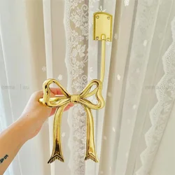 New Curtain Hook Brass Bow Golden Curtain Hook Light Luxury Home Storage Room Decorative Wall Curtain Hooks