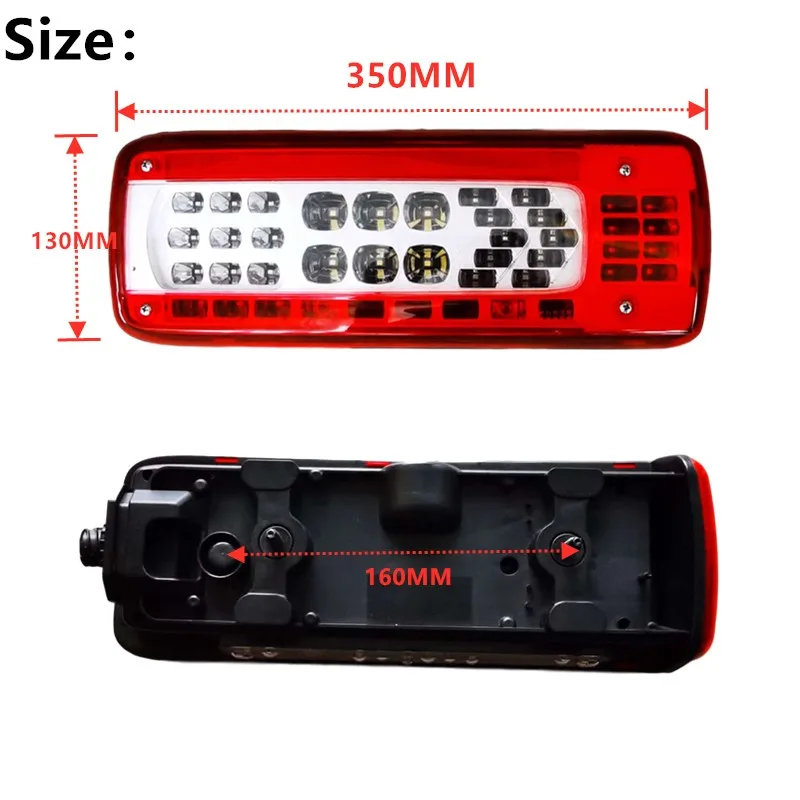 24V For Renault Tail Lights For Volvo FH 460 For FMX 500 Heavy Truck Reverse Bake Turn Stop Signal Tail Light 20565107+connector