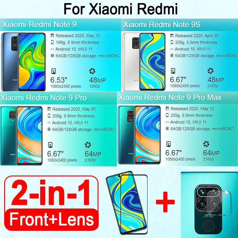 For Xiaomi redmi Note 8t 8 9 pro Glass Tempered Glass on Xiomi Redmi Note 8t 8 Pro Global Note9 s Note 9s Screen Protector