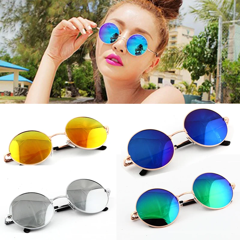 Retro Sunglasses Round Frame Cycling Sports Glasses Men Women Fashion Classic Prince Anti-UV Color Reflector Funny Protect Eyes