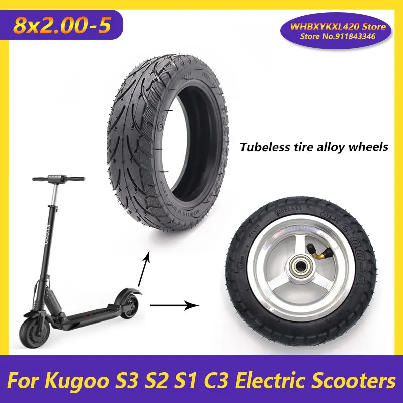 

for Kugoo S3 S2 S1 C3 Electric Scooters with Aluminum Alloy Hub 2.10-5 Tyre 8x2.00-5 Tubeless Tires 8X2.00-5 wheel hub