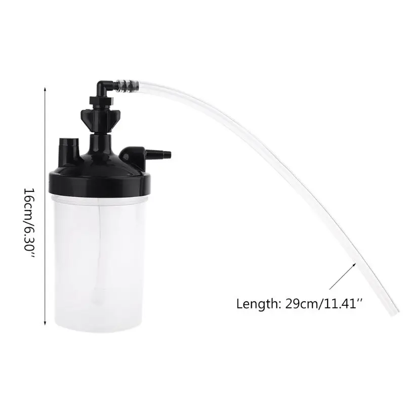 Oxygen Bubbler Bottle - Humidity Humidifier Water Bottle and Tubing Connector Elbow 12\