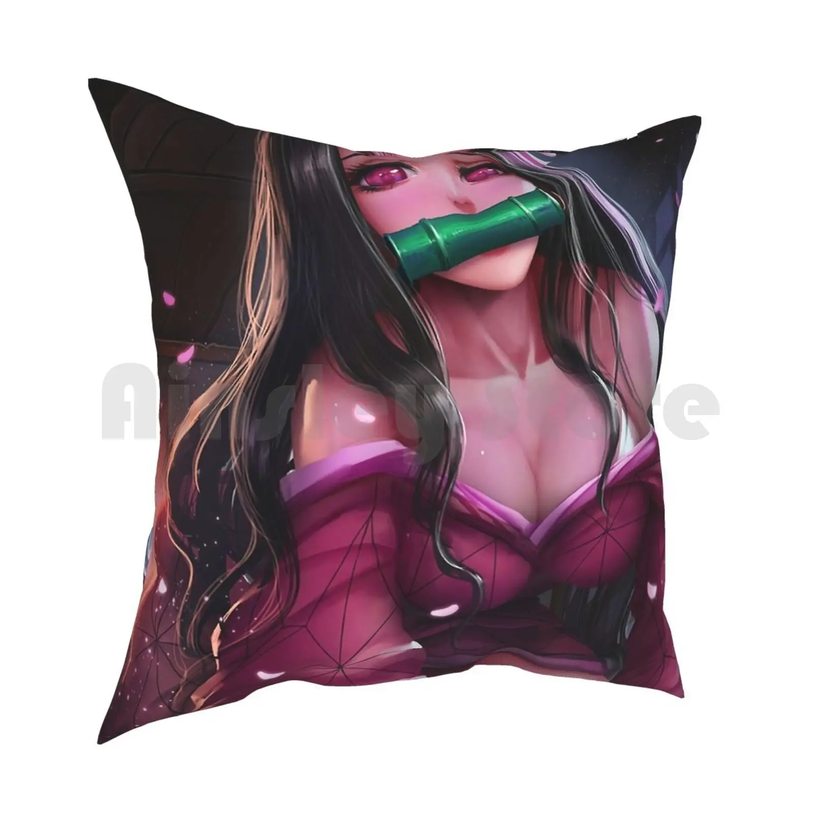 Nezuko Kamado Kimetsu No Yaiba , Demon Nezuko Kamado Pillow Case Printed Home Soft DIY Pillow cover Nezuko Kamado Nezuko