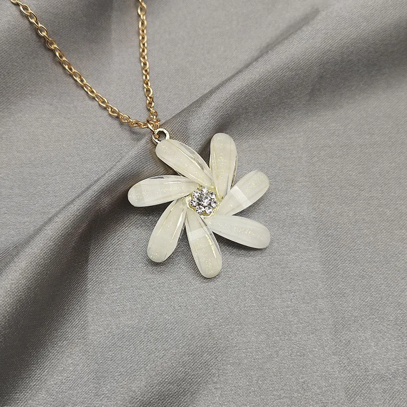 Necklace Fashion Simple Flower Pendant Necklaces For Women Girl Jewelry Gifts Choker Thin Chain Wedding Jewelry ожерелье