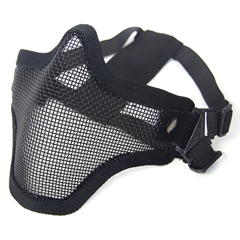 Half Lower Face Protective Airsoft Paintball Mask Metal Steel Mesh Hunting Equipment Black Wargame Army Military Tactical Masks