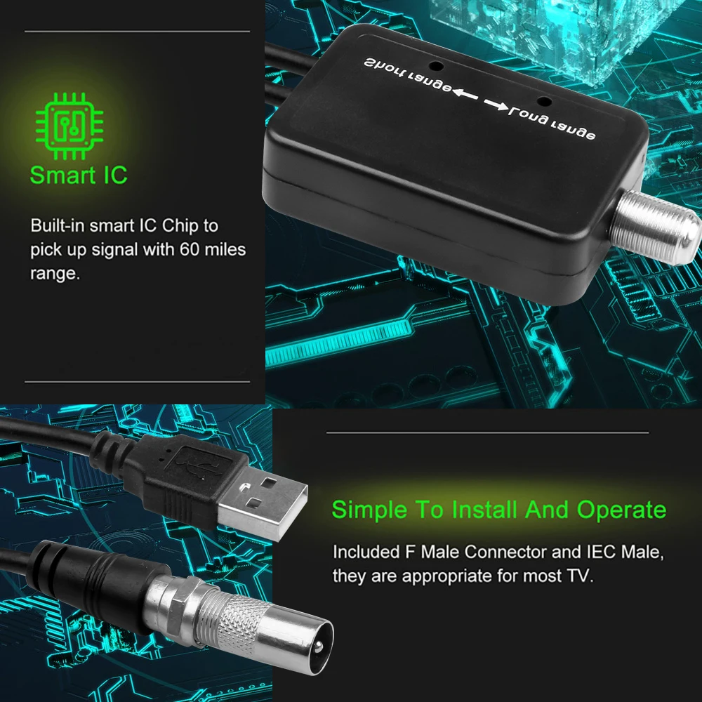 Регулируемый сигнал 4K цифровой усилитель цифровая ТВ антенна для помещений HD TV 1080P HD ТВ антенна усилитель дальность действия 200 миль