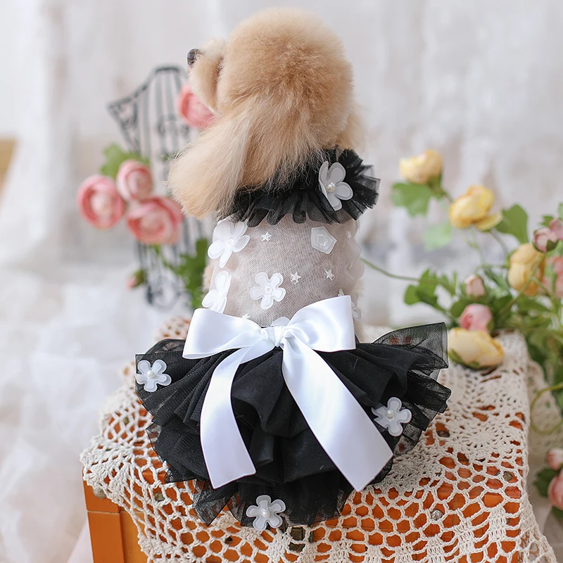 

Customized Summer Dog Dress Bow Skirt Chihuahua Poodle Schnauzer Clothing Pet Cat Puppy Princess Dresses Teddy Small Dog Clothes