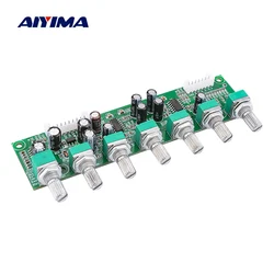 AIYIMA 5.1 Home Theater Preamplifier Tone Board 6 Channel Independent Tone Control Bass Frequency Adjustment Auto Mute DC15-35V