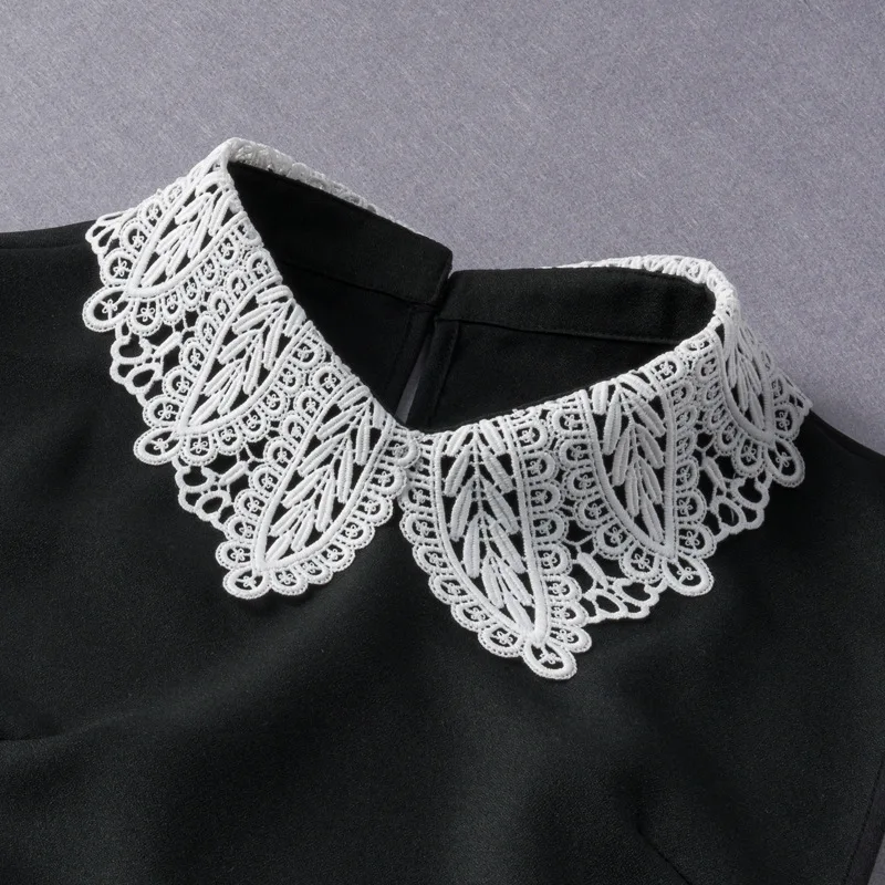 Encaje solapa cuello falso de camisa de otoño e invierno de las mujeres suéter Collar ornamental de Cuello de camisa salvaje coreano falso Collar de