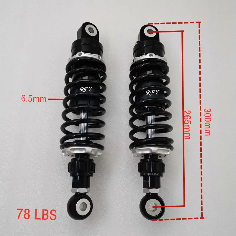 78 LBS 6.5mm spring Universal 260mm/265mm/270mm 280mm bicycle Shock Absorber For electric bicycle bike Scooter motorcycle