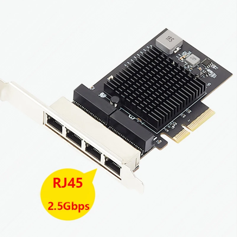 4-Port PCI-E X4 2.5G Gigabit Network Card Desktop Computer Server RTL8125B 2500M Routing Ethernet Rj45 PCIE Card 2.5G