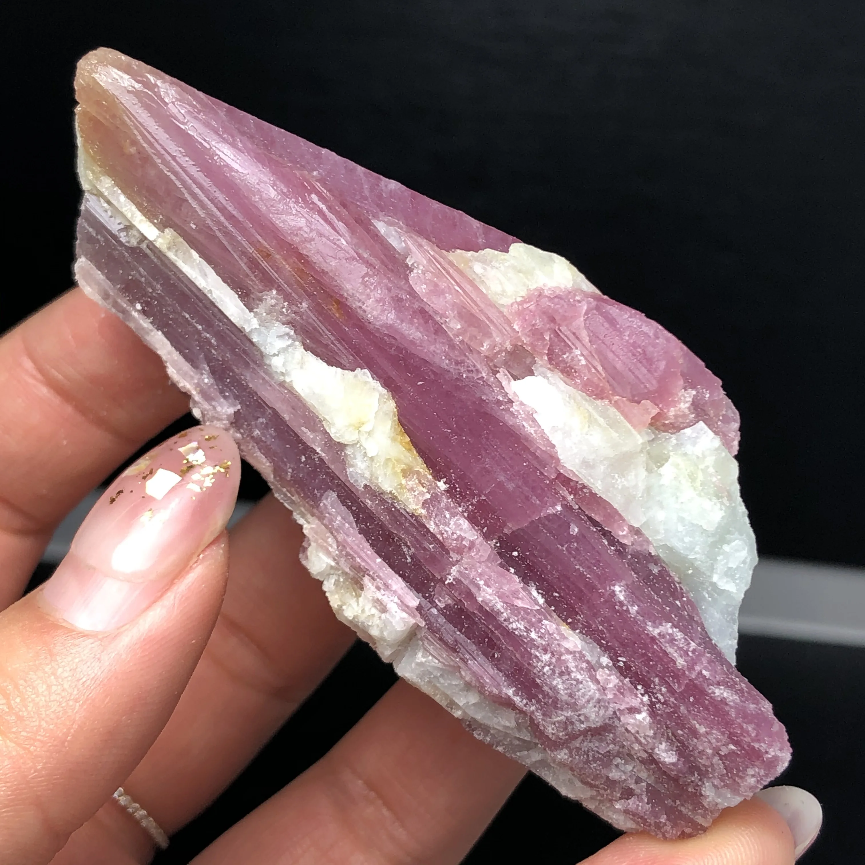 1Pcs Natural Green Pink Tourmaline Crystal Mineral Association Rough Stone Specimen  Rock Rare Original