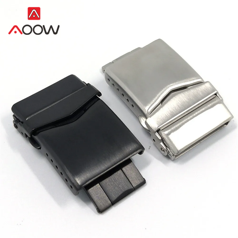 316L Stainless Steel Watch Clasp 18mm 20mm 22mm Folding Buckle with Safety Metal Double Press Clasp Watch Repair Accessories image 4