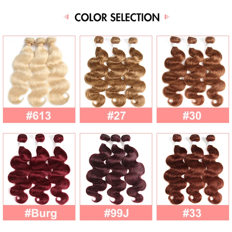 علي كوين 613 حزم شعر بشري مموج 100% وصلات شعر بشري برازيلي حزمة شعر بشري ريمي للمرأة # 33/ # 30/ # 27/ # 99 #5