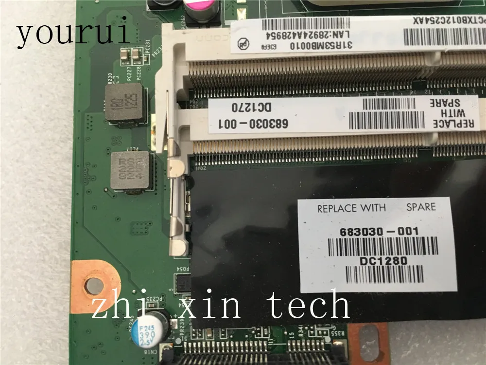 yourui For HP Pavilion G4 G6 G7 G6-2000 Laptop motherboard 683030-001 DA0R53MB6E0 Mainboard DDR3 Tested