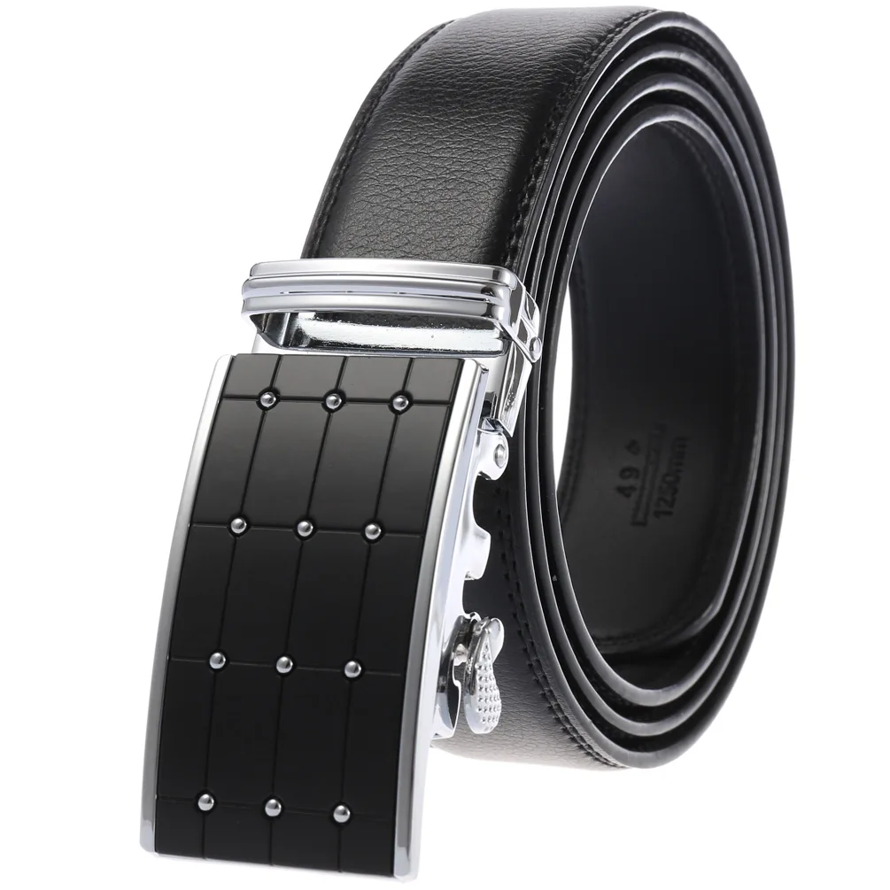 

New Male Designer Automatic Buckle Cowhide Leather Men's Belt Famous Brand Belt Luxury Belts for Men Ceinture Homme LY236-751-1