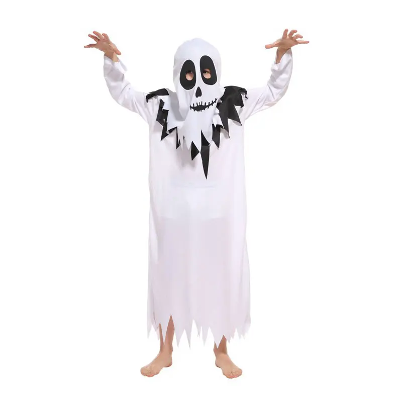 Purim Carnival Halloween Scary Costumes Kids Children White Ghost Costume Cosplay Robe for Boys Girls Halloween Cosplay