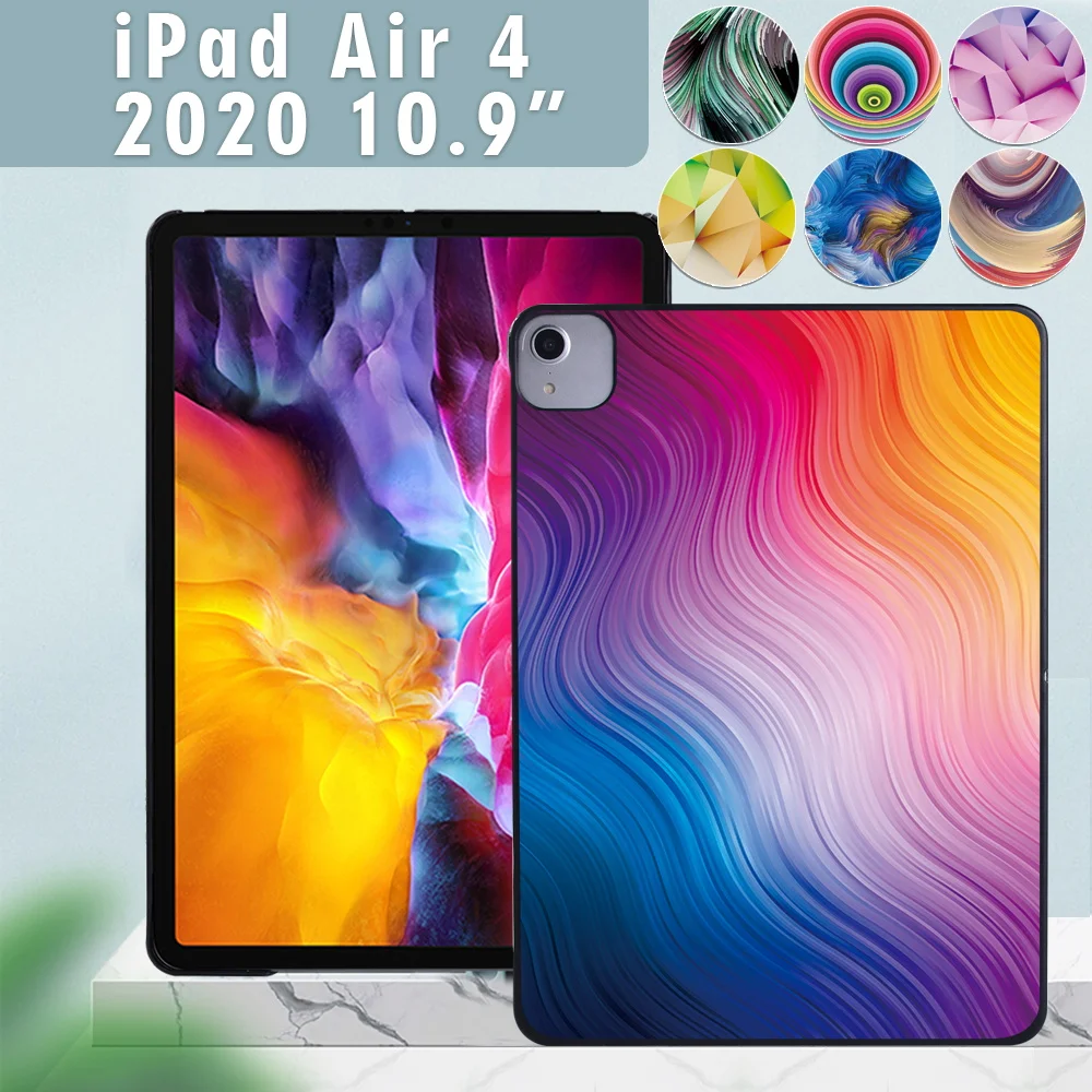 

Slim Tablet Case for Apple IPad Air 4 10.9" (2020) Watercolor Series High Quality Hard Shell Protective Case + Free Stylus